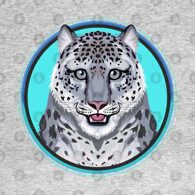 Snow Leopard Circle by Peppermint Narwhal